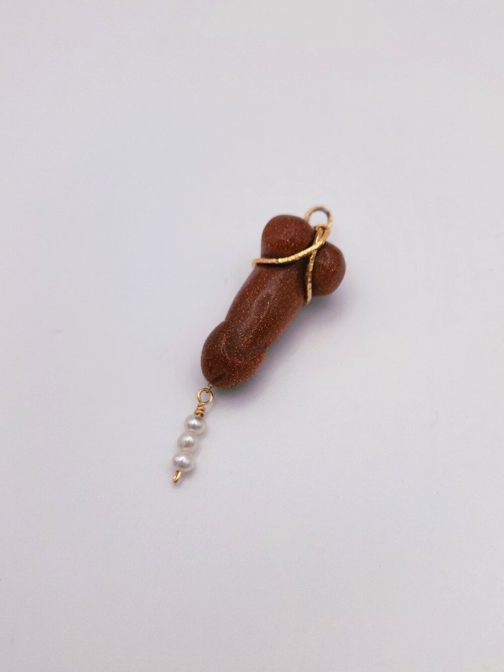 Goldmember Earrings, Goldstone and Pearls and 10k Gold